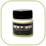 O produto descrito é o Composto New Power Extra Forte, que é uma cápsula oral para perda de peso. Sua composição inclui vários ingredientes, como Faseolamina, Matcha, Hibiscus, Vitamina C, Cavalinha, Alcachofra, Gengibre e Picolinato de Cromo.